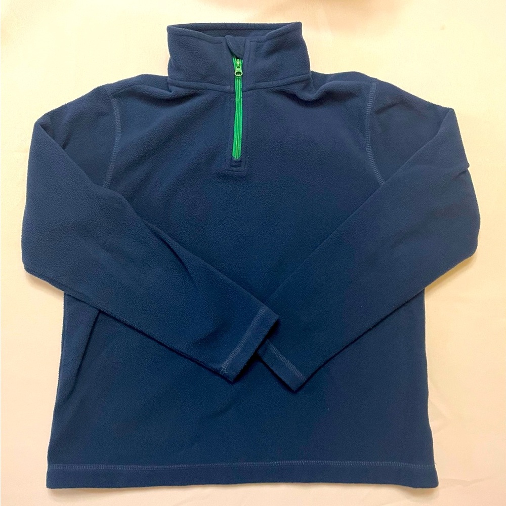 Lands End Navy Fleece Quarter Zip